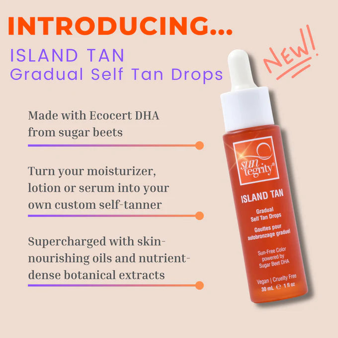 Buy, Shop Suntegrity Island Tan Gradual Self Tanning Drops Online in Dubai, UAE, Saudi Arabia, KSA, Kuwait - OKTA