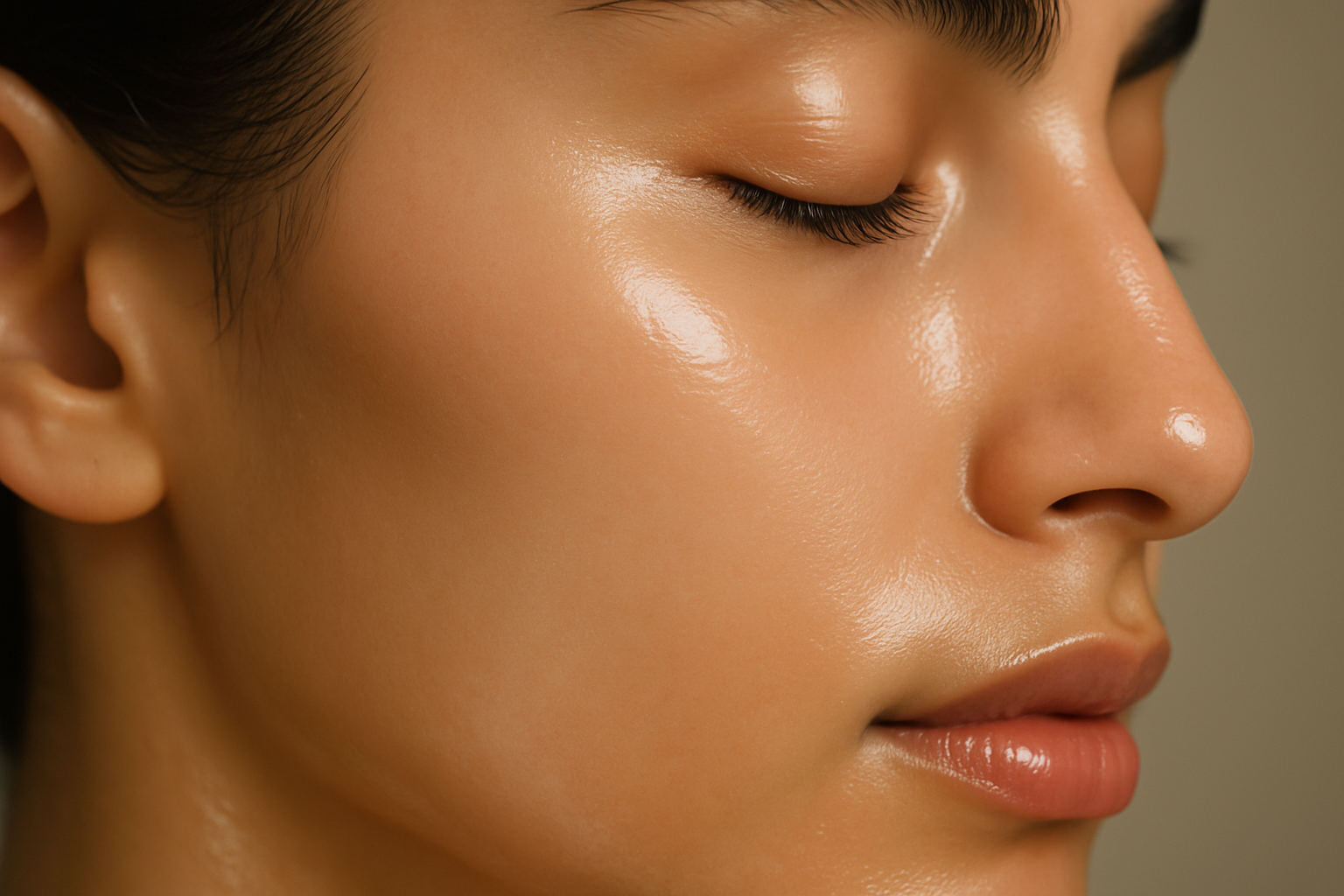 more profile facing and close up of cheek area